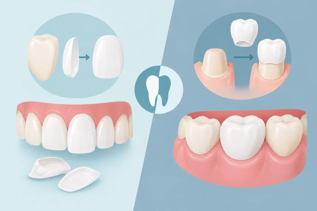 Porcelain Veneers Versus Crowns Compared